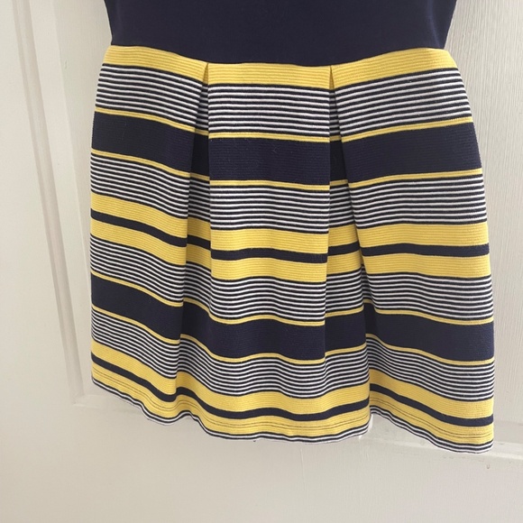 Gymboree Size 5/6 Dress Navy Blue Yellow Striped - Picture 7 of 8